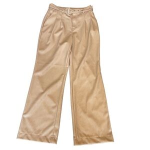 7 For All Mankind Vegan Leather High Rise Wide Leg Belted Trousers Size:  M New!